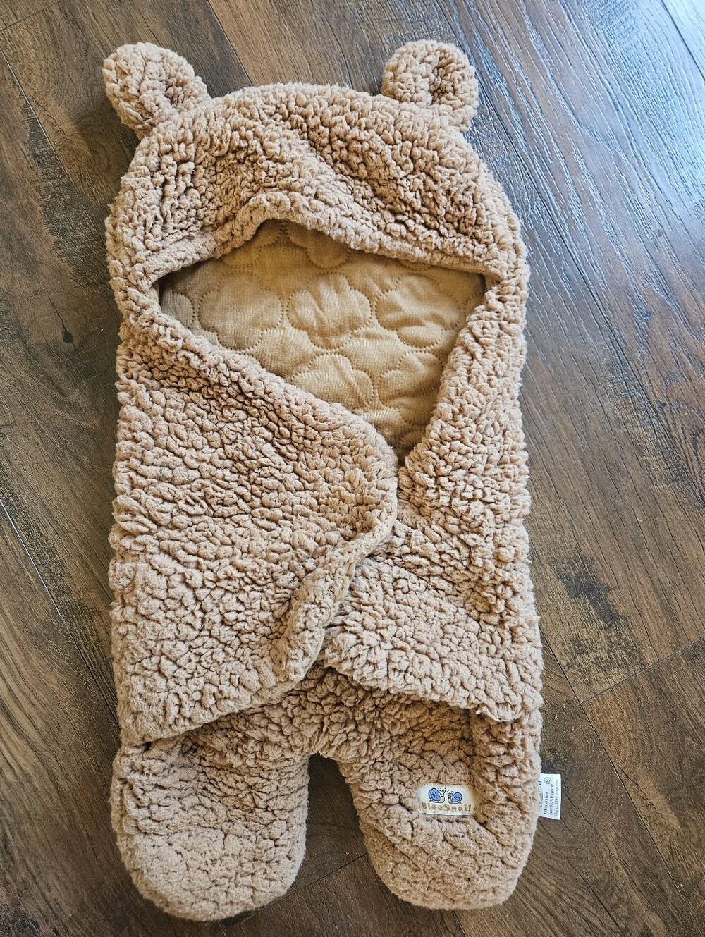 Cozy Teddy  Baby Wrap with Ears - Tan